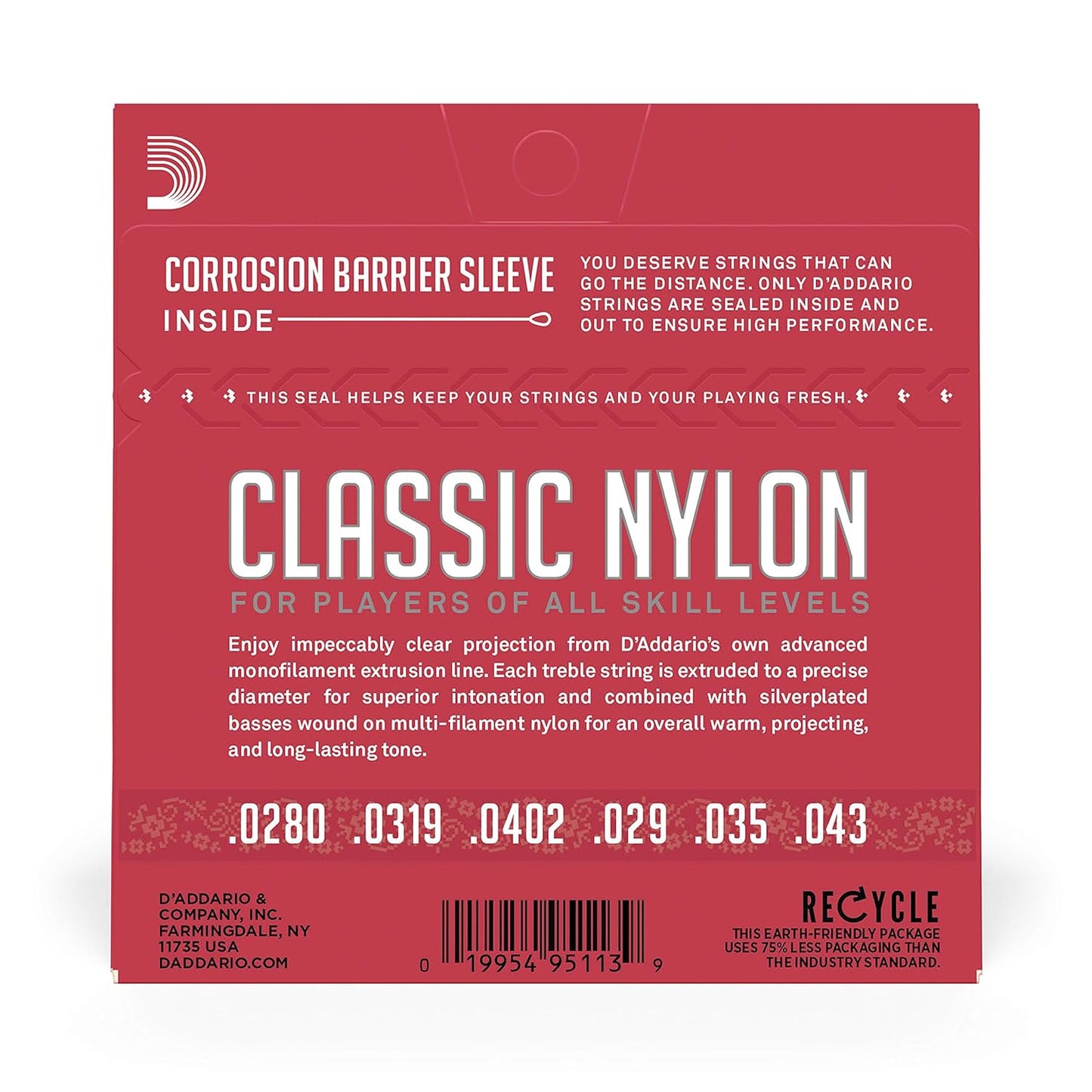 D'Addario EJ27N Nylon Classical Normal Tension Guitar Strings