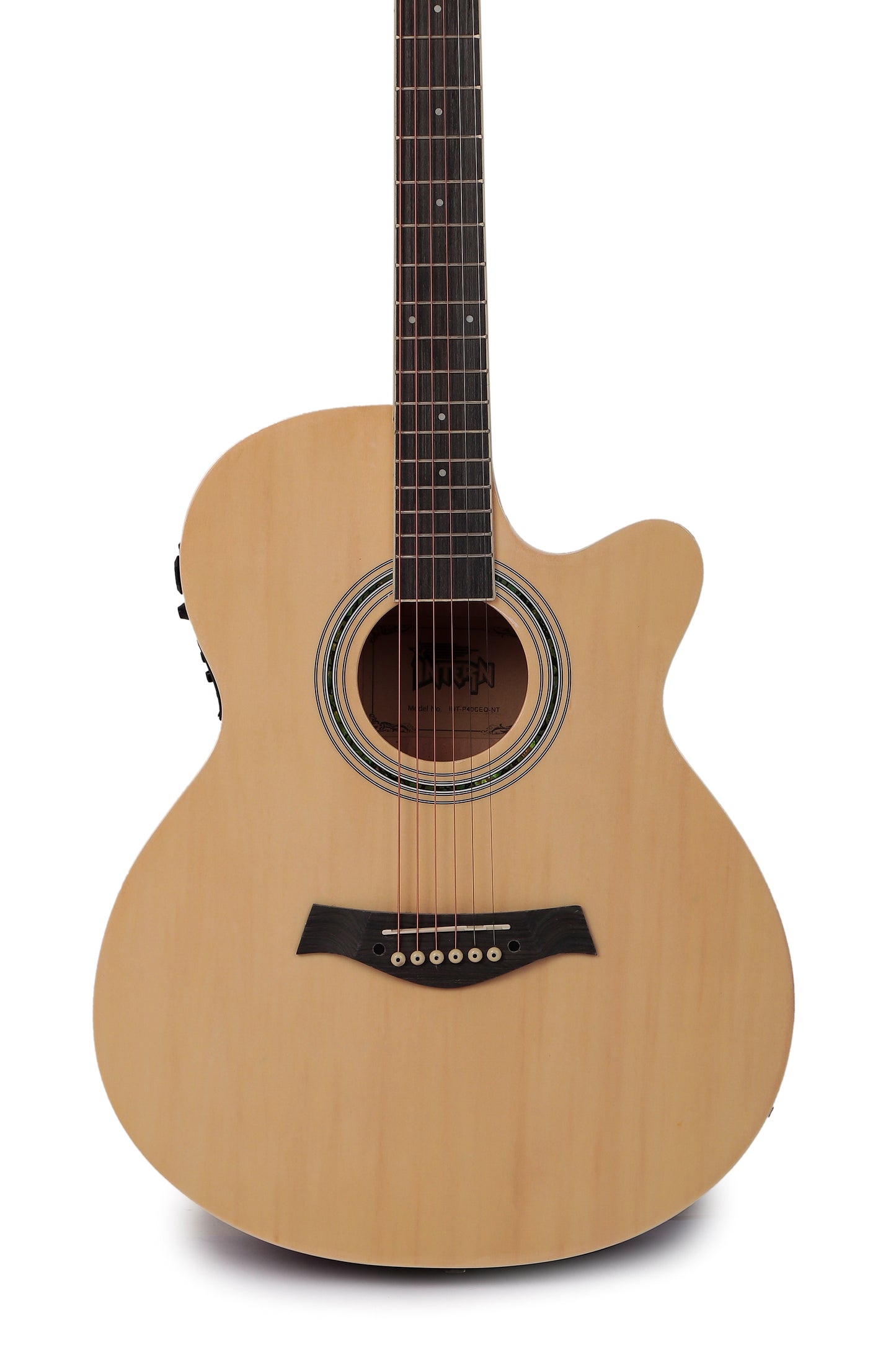 INTERN 40" Electric Acoustic Natural Guitar With EQ, Set Of Strings, Strap, Picks And Bag