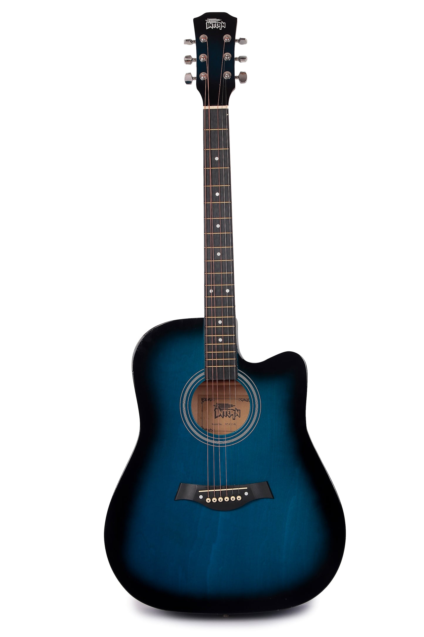 Intern 41" Cutaway 41-inch Acoustic Blue Guitar with Truss Rod | Premium Wood Build for Superior Tone & Durability | Best Bend Resistance & Tonal Stability | Includes Plectrums