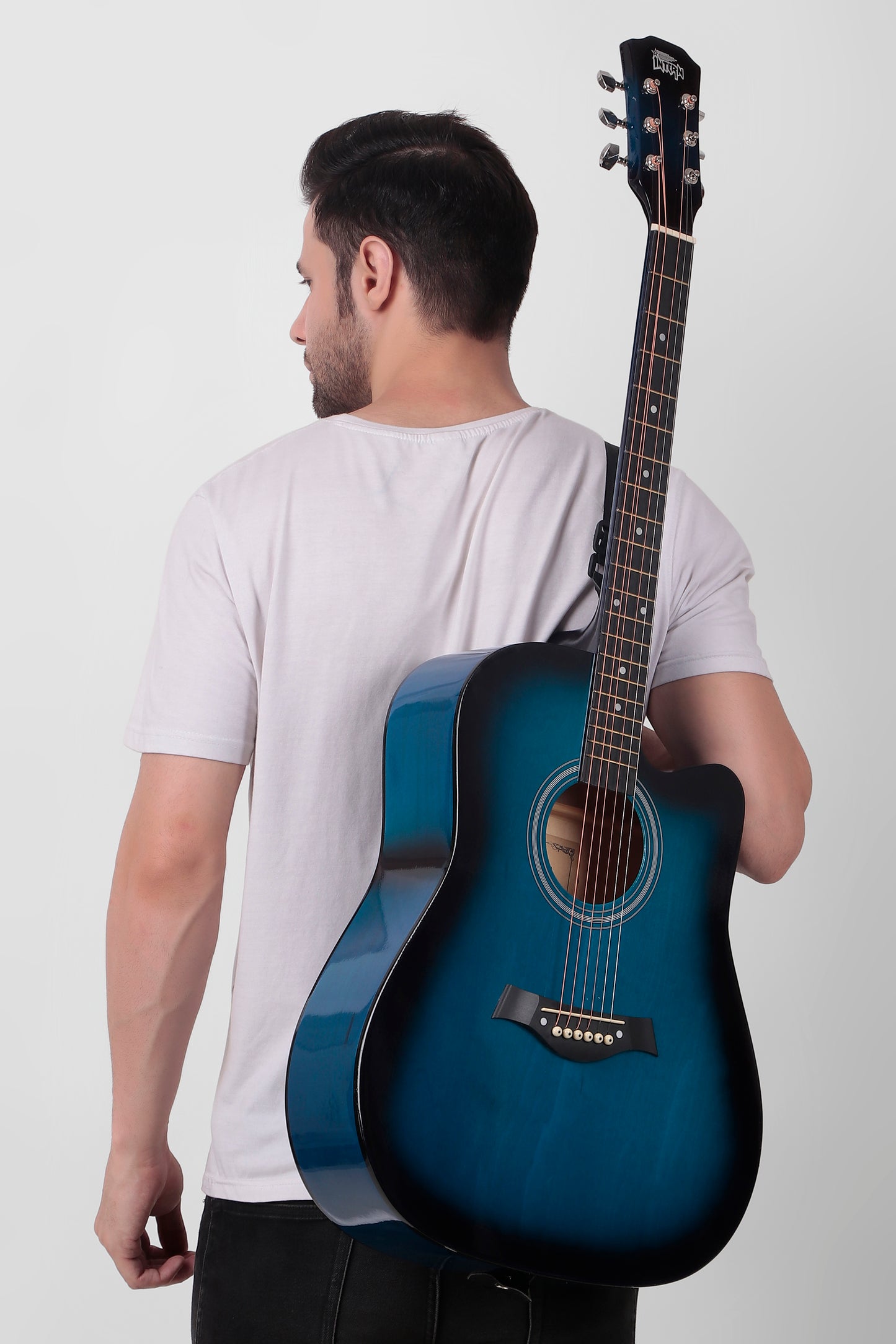 Intern 41" Cutaway 41-inch Acoustic Blue Guitar with Truss Rod | Premium Wood Build for Superior Tone & Durability | Best Bend Resistance & Tonal Stability | Includes Plectrums