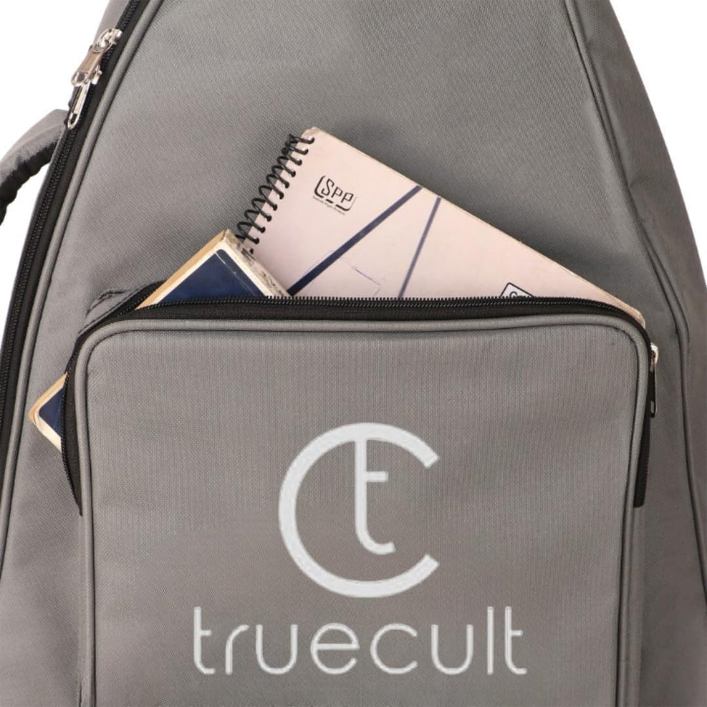 True Cult Acoustic Guitar Bag for 38-42" Guitar | Padded, Adjustable, Travel Gig Case | Light Grey