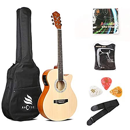 ARCTIC Sky Series 40" Semi-Acoustic Guitar with EQ, Bag, Picks & Capo