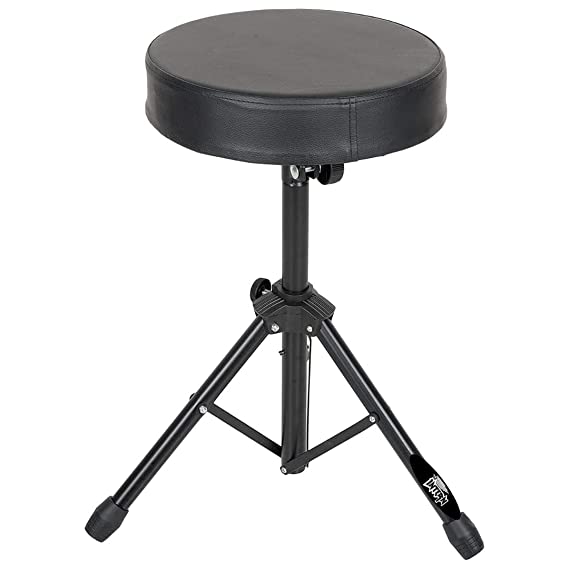 Intern Drum Throne (Black) – Adjustable Seat & Tripod Base (INT-DST-01)