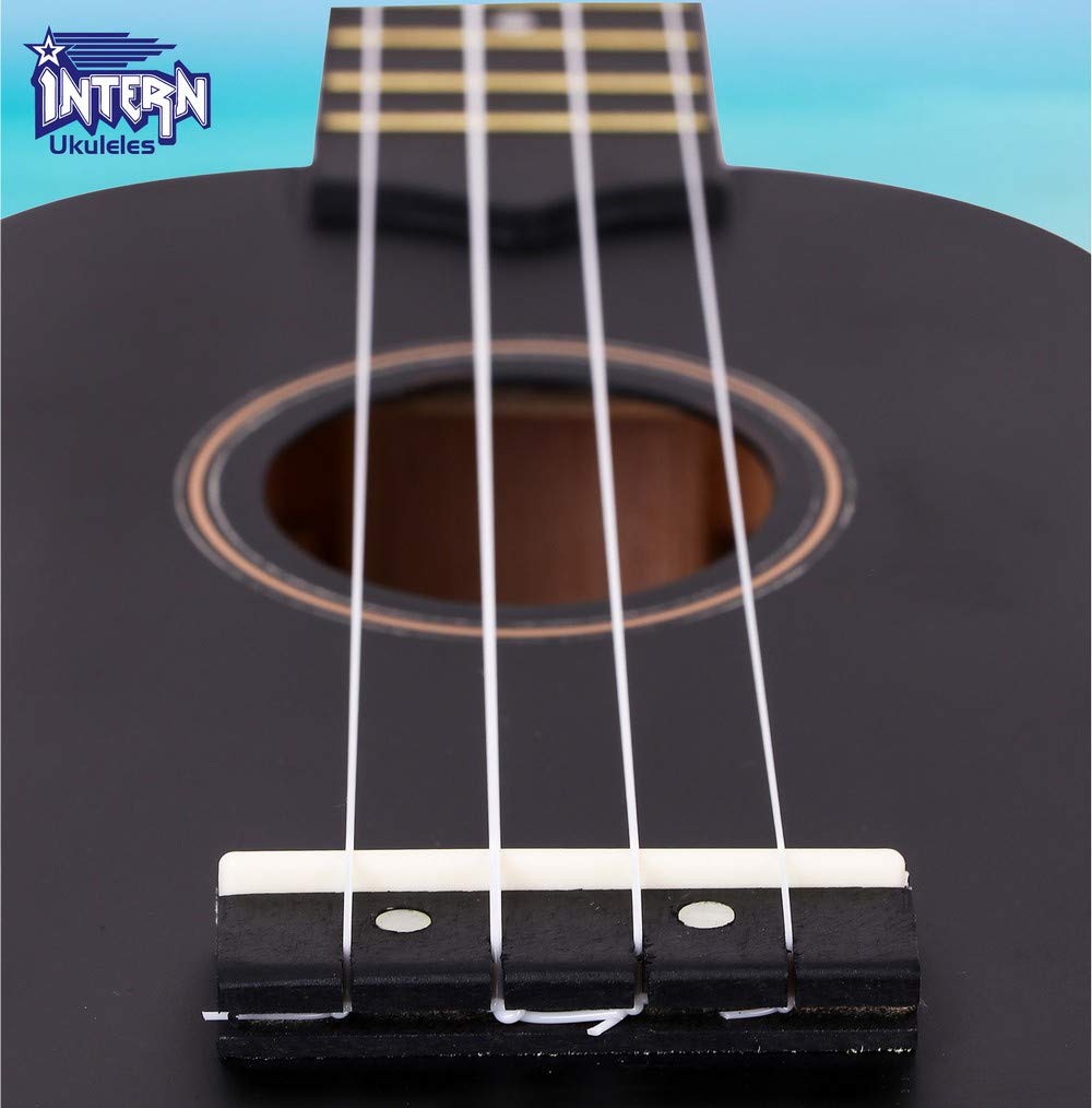 Intern Soprano 21 Ukulele with Bag (Black)