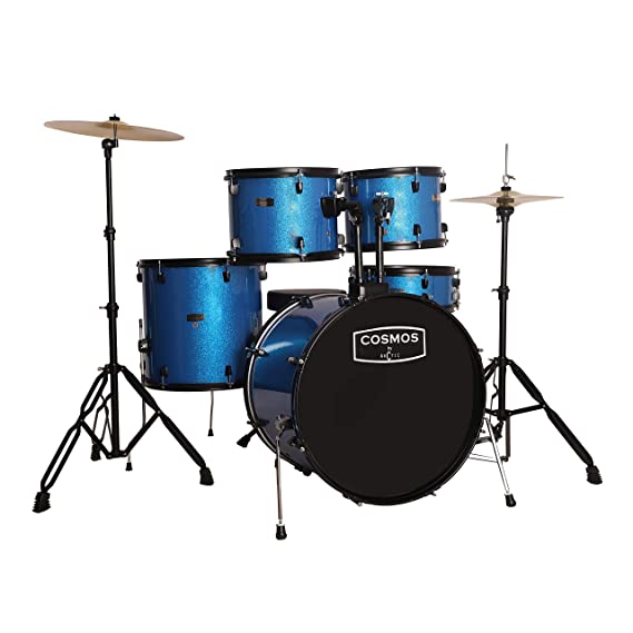 Arctic Cosmos 5-Piece Drum Kit (Blue) with Cymbals, Sticks & Hardware