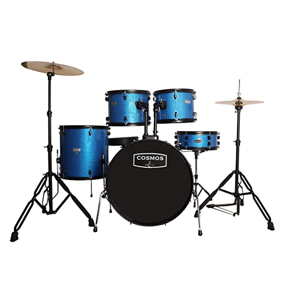 Arctic Cosmos 5-Piece Drum Kit (Blue) with Cymbals, Sticks & Hardware