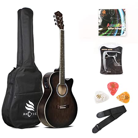 ARCTIC Sky Series 40" Semi-Acoustic Guitar with EQ, Bag, Picks & Capo