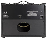 Back view of a Peavey guitar amplifier with visible branding and speaker cutout.