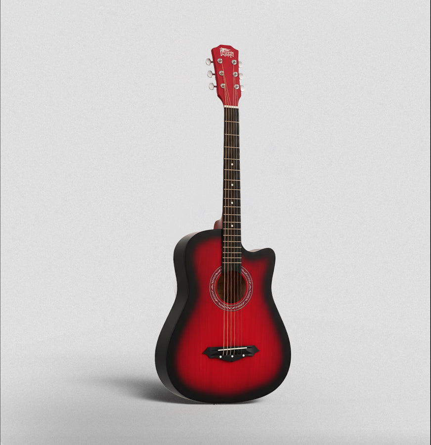 Intern INT-38C-RD | 38" Acoustic Guitar Kit - Red Matte Finish