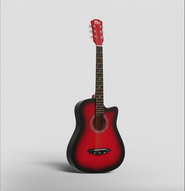 Intern INT-38C | 38" Acoustic Guitar Kit - Red Matte Finish