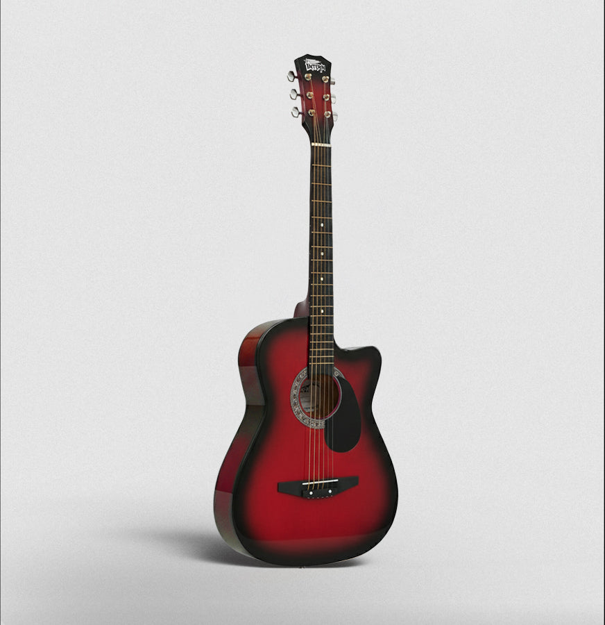Intern INT-38C Acoustic Guitar Set - Red Glossy Finish