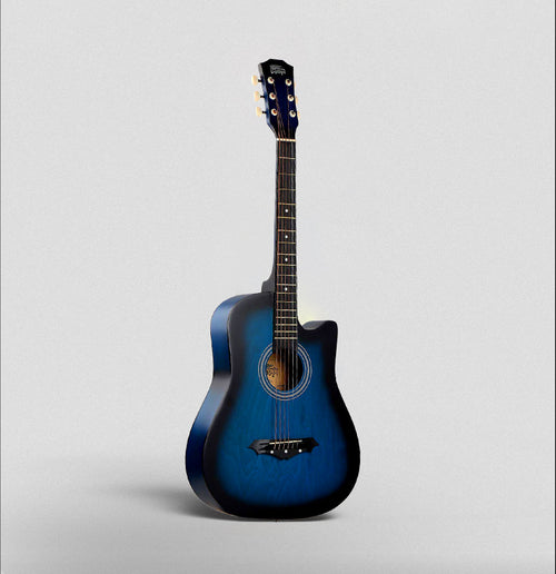 Intern INT-38C-LGP-BLS | Acoustic Guitar – Blue Finish with Bag & Picks