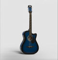 Intern INT-38C-BLS-G Acoustic Guitar Set - Blue Glossy Finish
