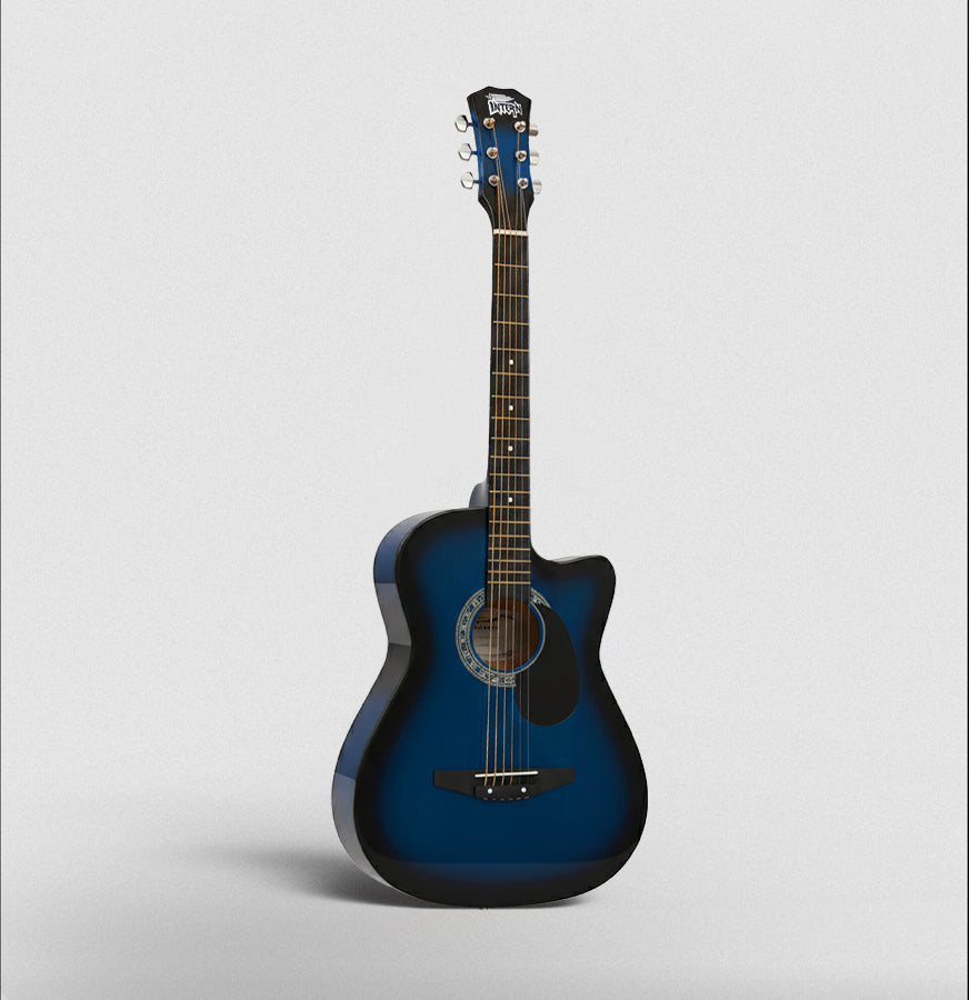 Intern INT-38C Acoustic Guitar Set - Blue Glossy Finish