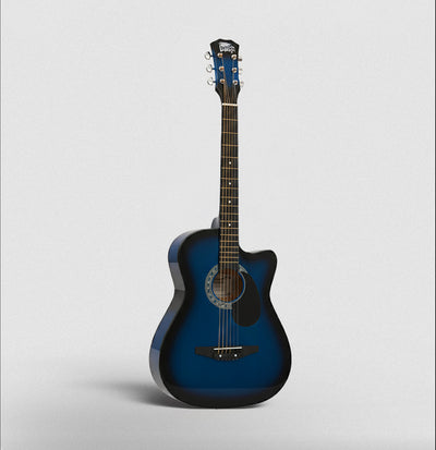 Intern INT-38C Acoustic Guitar Set - Blue Glossy Finish