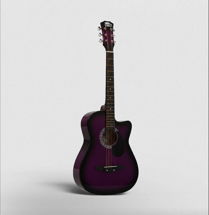 Intern INT-38C-VT-G Acoustic Guitar Set - Violet Glossy Finish