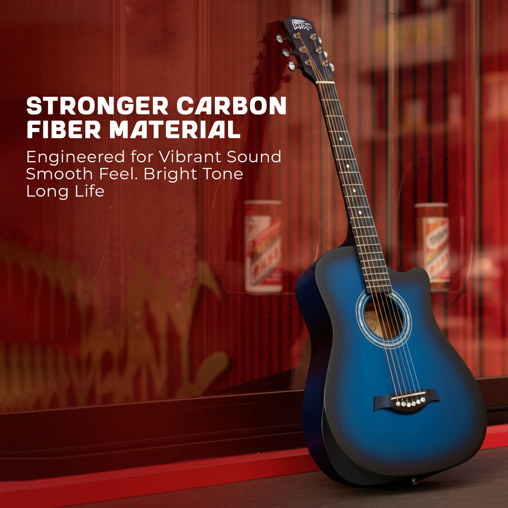 Intern 38 Inch Carbon Fibre Acoustic Guitar - Blue
