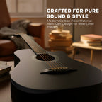 Intern 38 Inch Carbon Fibre Acoustic Guitar - Black