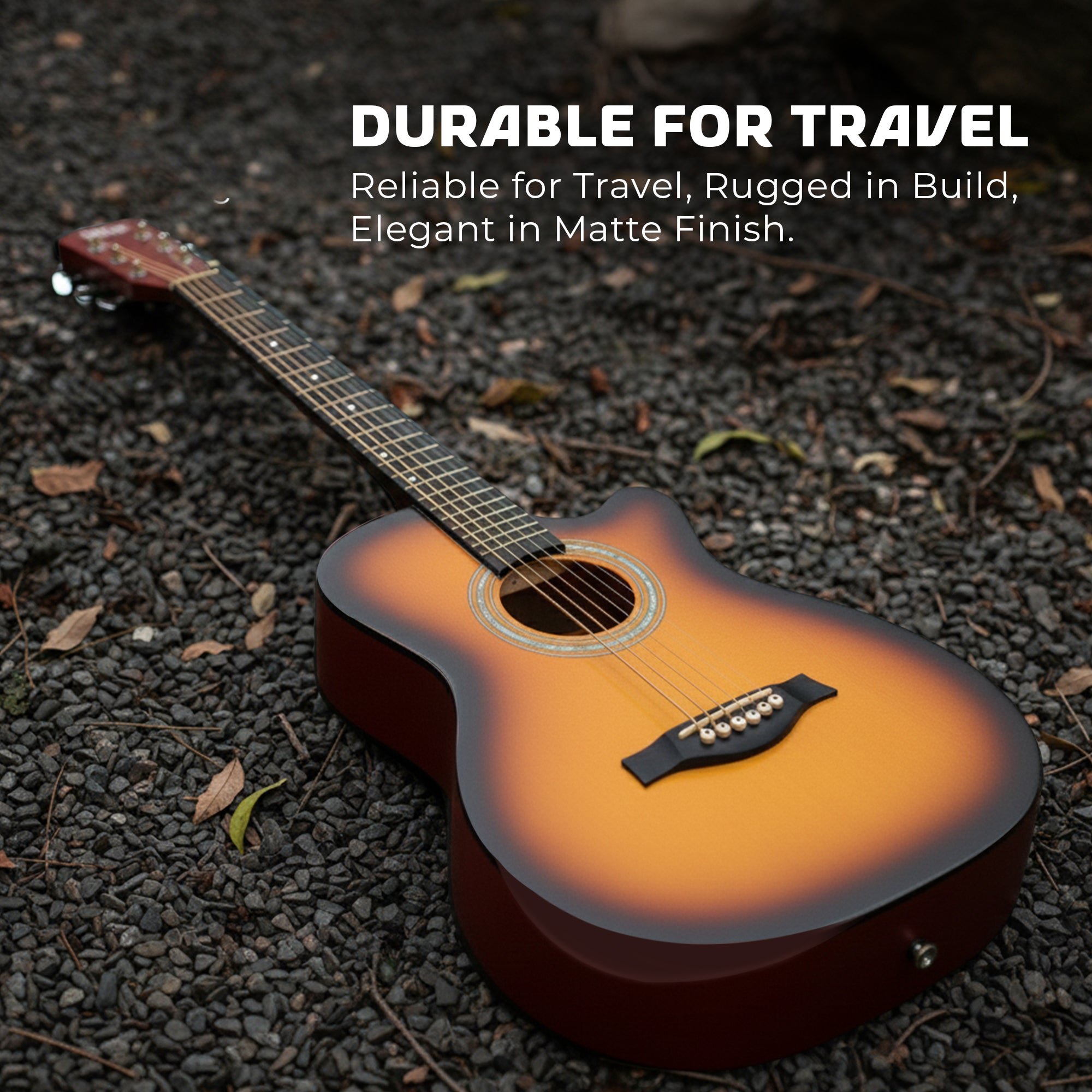 Intern 38 Inch Carbon Fibre Acoustic Guitar - Sunbrust