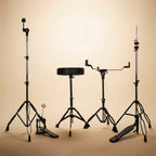 BRONZ 22 Inch 5-Piece Acoustic Drum Set with Cymbals, Hardware, Drum Throne & Drum Sticks - Green