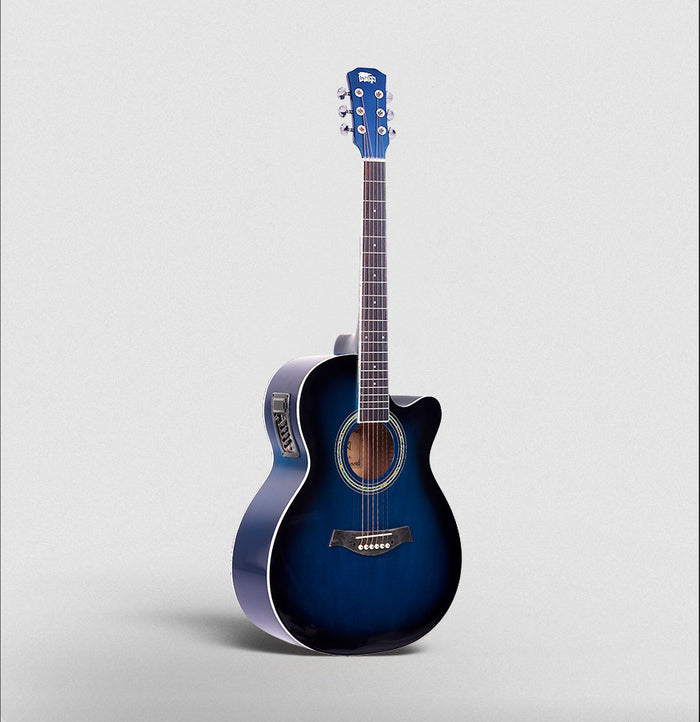 INTERN 40" Cutaway Acoustic Guitar – Equalizer, Pickup & Accessories | Blue