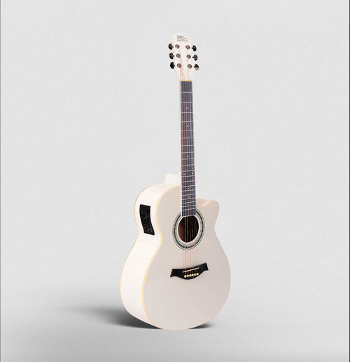 INTERN 40" Cutaway Acoustic Guitar – Equalizer, Pickup & Accessories | White