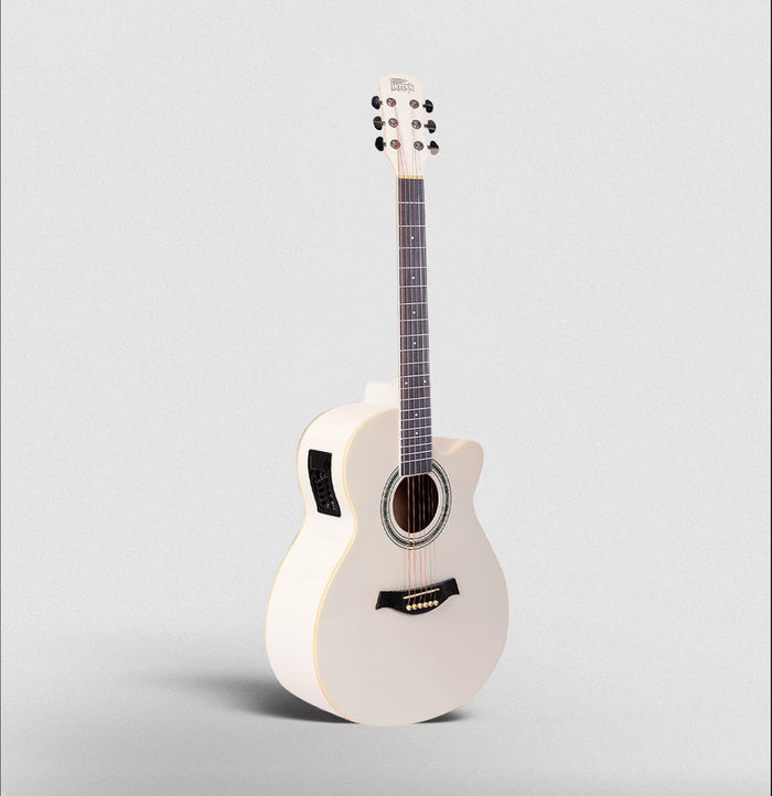 INTERN 40" Cutaway Acoustic Guitar – Equalizer, Pickup & Accessories | White