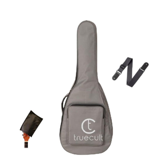 True Cult Acoustic Guitar Bag (Light Grey) – Fits 38"-42" guitars, durable and protective.