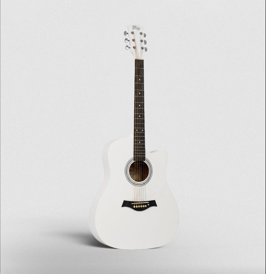 Intern 41 Inch Acoustic Guitar Set – White