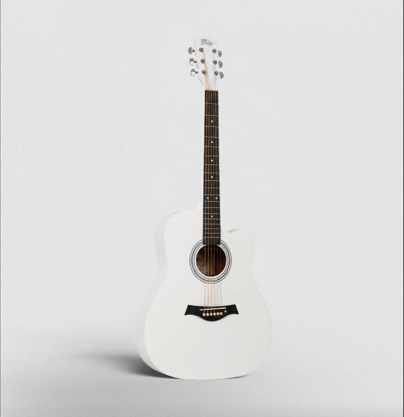 Intern 41 Inch Acoustic Guitar Set – White