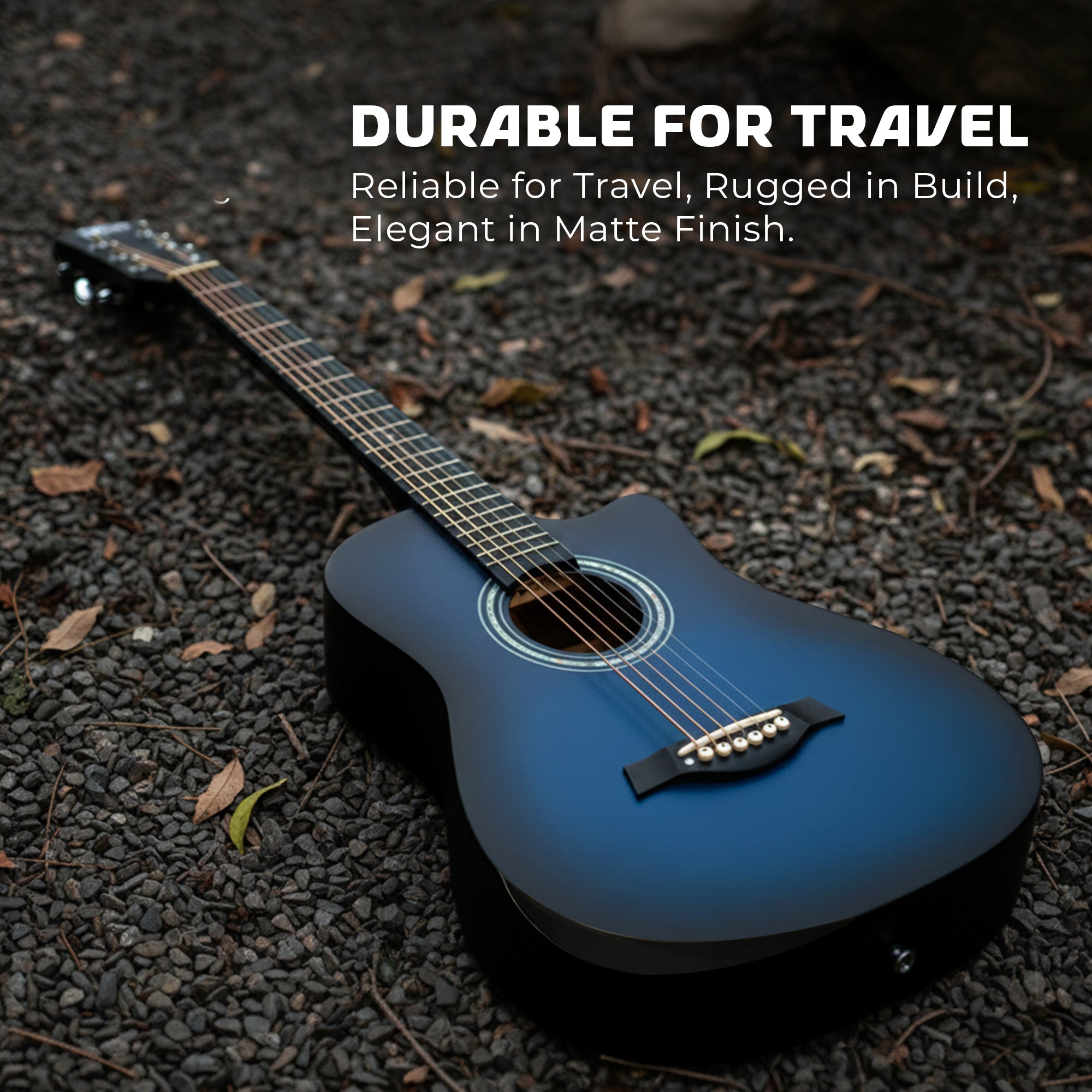 Intern 38 Inch Carbon Fibre Acoustic Guitar - Blue