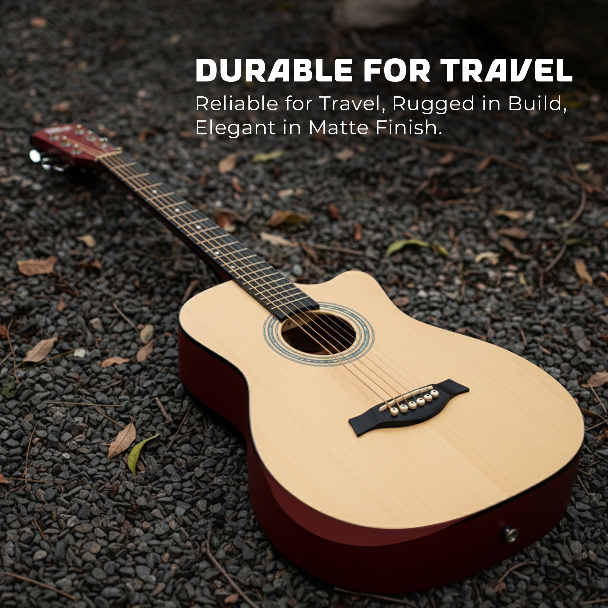 Intern 38 Inch Carbon Fibre Acoustic Guitar - Natural