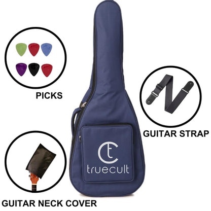 True Cult Acoustic Guitar Bag (Navy Blue) – Fits 38"-42" guitars, durable and protective.