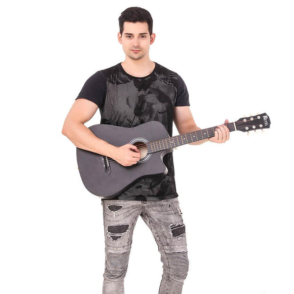 Revel RVL-38C Acoustic Guitar – Black Finish with Bag & Picks