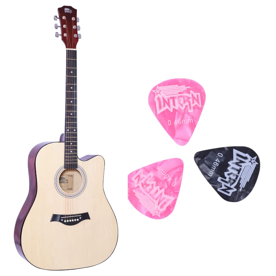 Intern 41 inch Acoustic Guitar with Picks - Natural