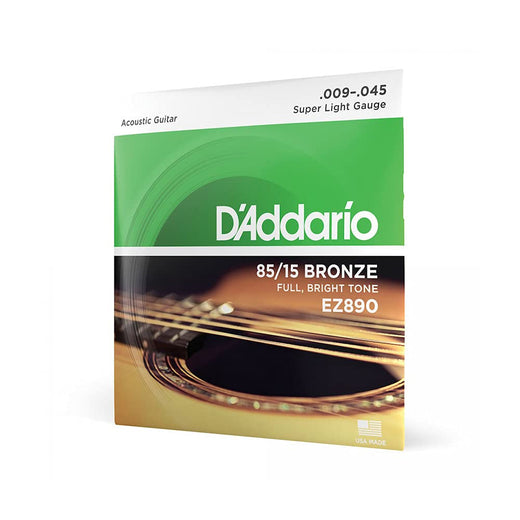 D'Addario EZ890 85/15 Bronze Acoustic Guitar Strings - Super Light 9-45