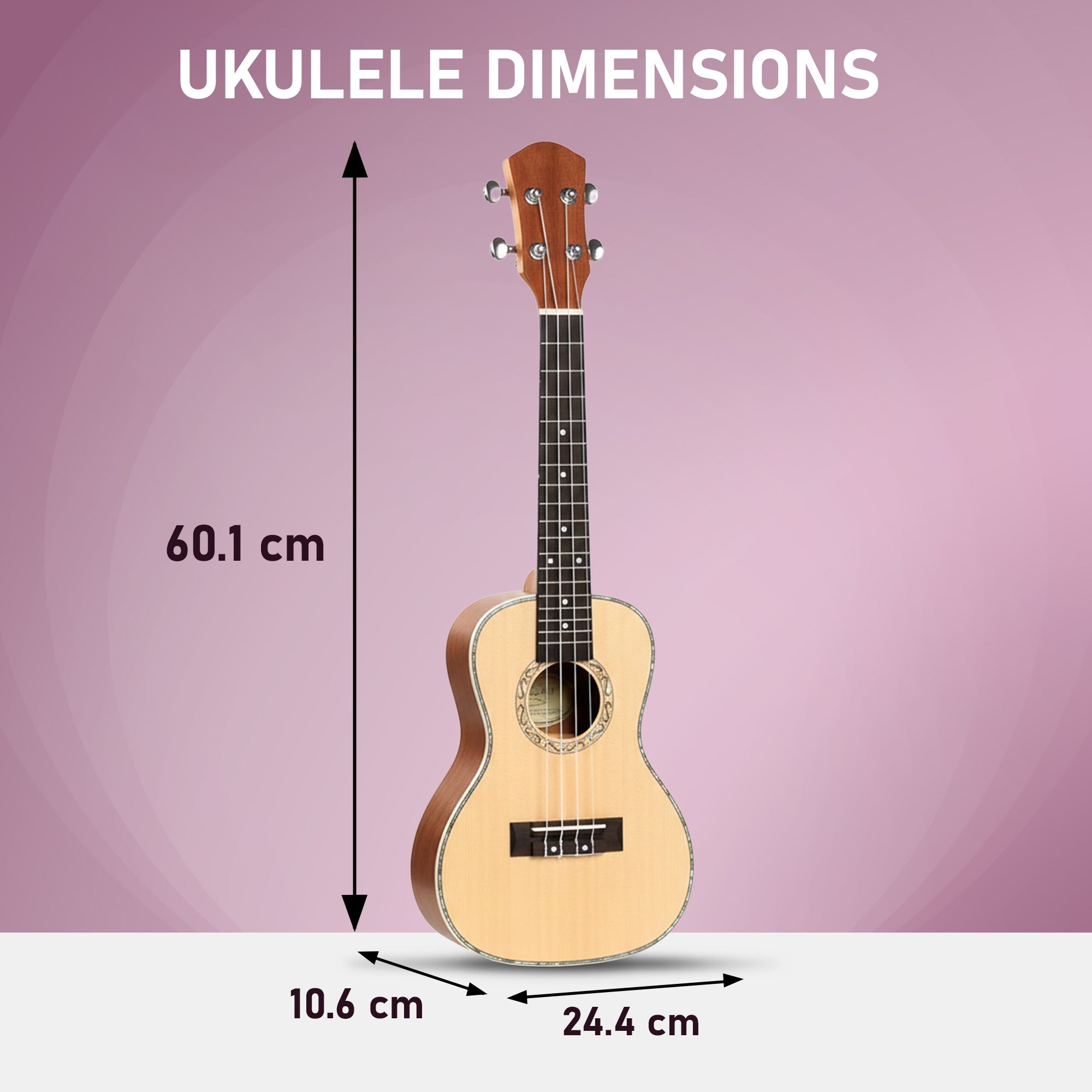 Arctic 24 Inch Concert Ukulele with Bag & Strings