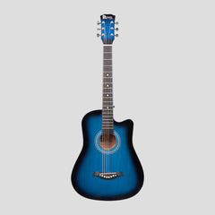 Revel 38 inch Acoustic Guitar with Bags & Picks - Blue Glossy Finish