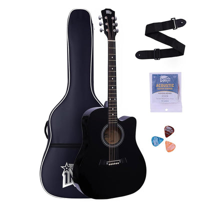 Intern 41 Inch Acoustic Guitar Set – Black