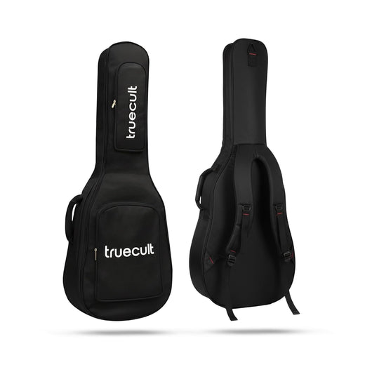 True Cult Acoustic Guitar Gig Bag - 30mm Extra Thick Padding, Double Pocket (Black)