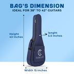 True Cult Acoustic Guitar Bag for 38-42" Guitar | Padded, Adjustable, Travel Gig Case | Navy Blue
