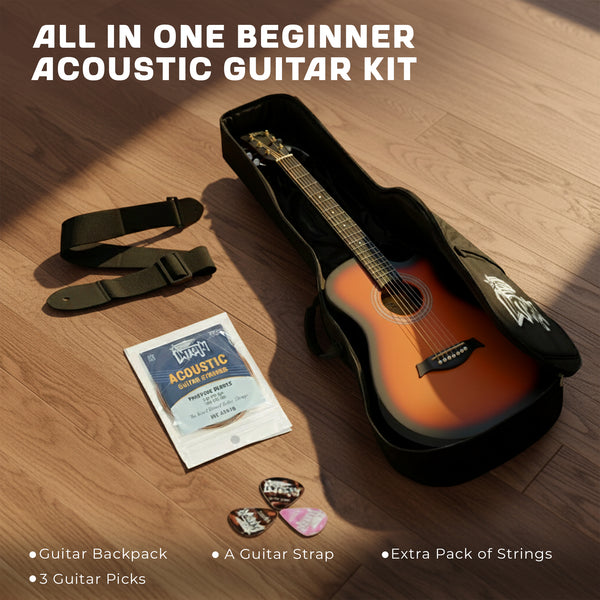 Intern 38 Inch Carbon Fibre Acoustic Guitar - Sunbrust