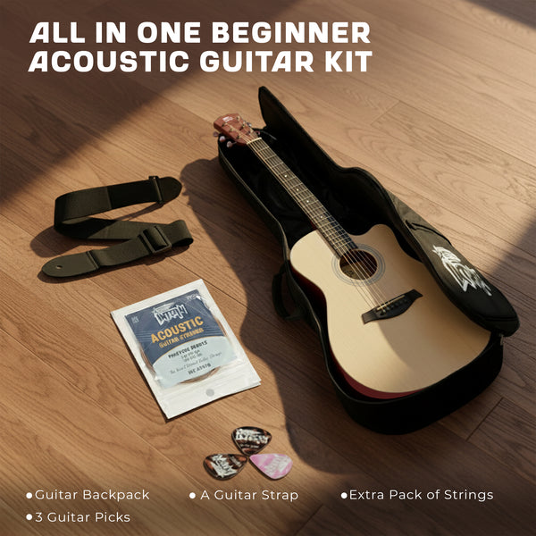 Intern 38 Inch Carbon Fibre Acoustic Guitar - Natural