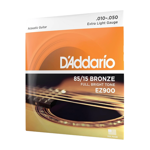 D'Addario acoustic guitar string set packaging on a white background