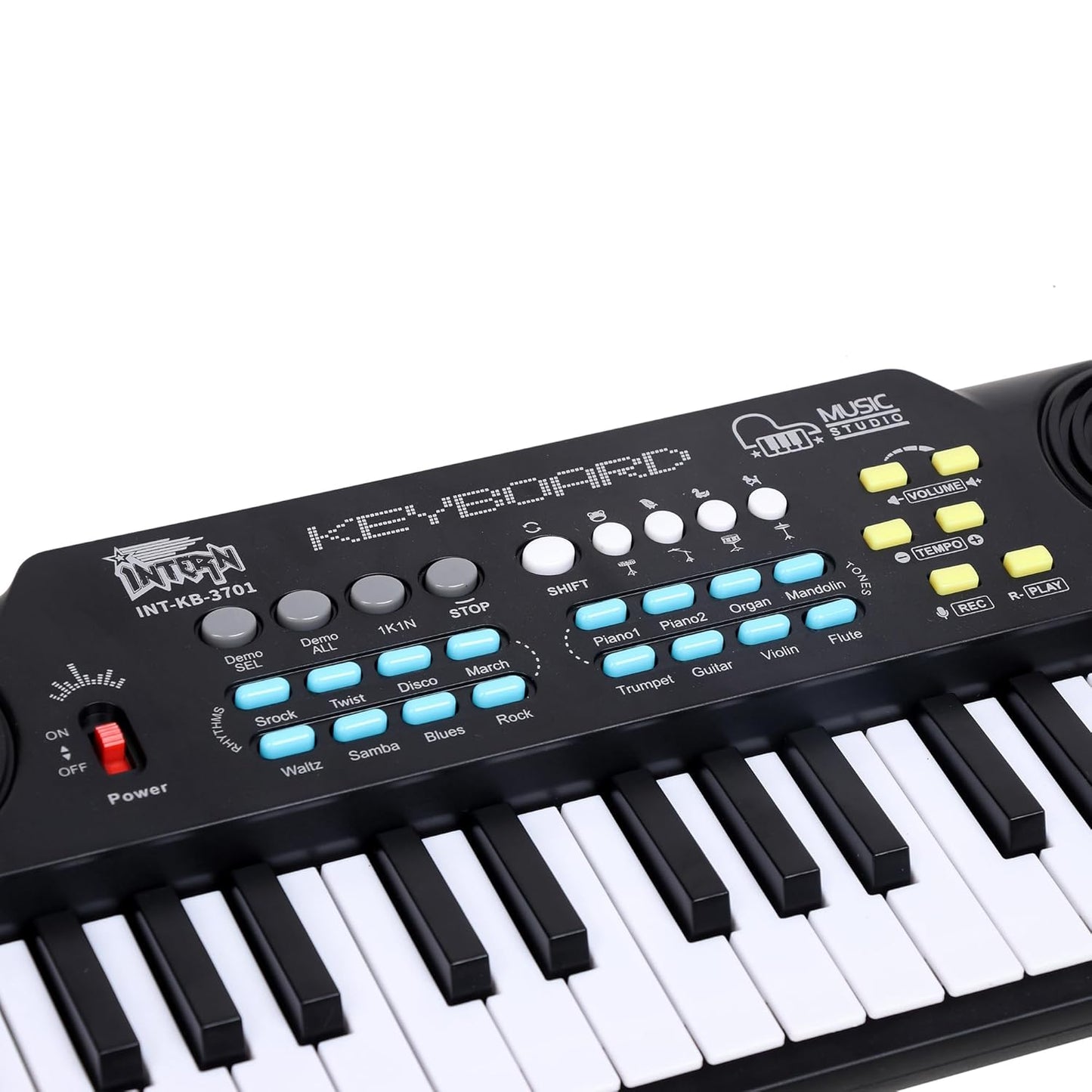 Intern 37-Key Mini Keyboard Piano with Microphone and Power Adapter