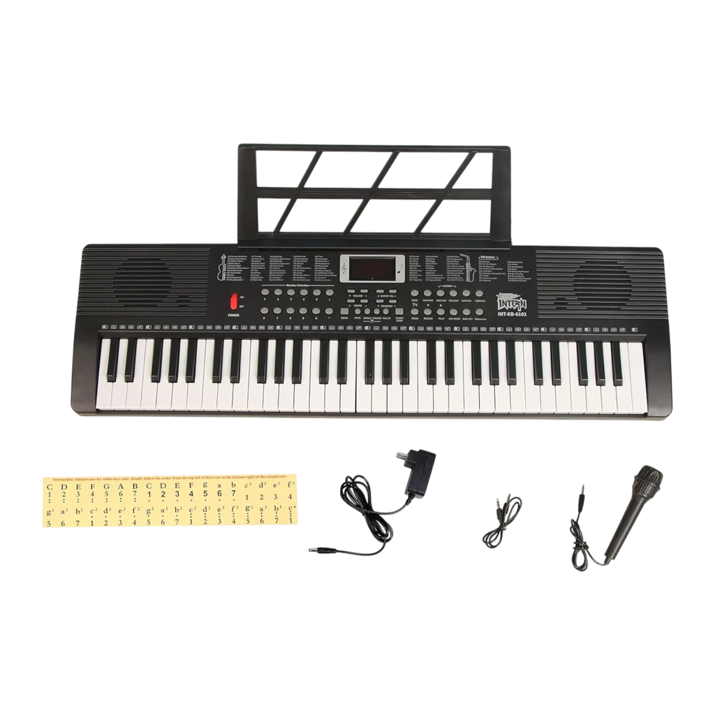 Intern 61-Keys Portable Piano Keyboard – Touch Response, 200 Rhythms & Tones