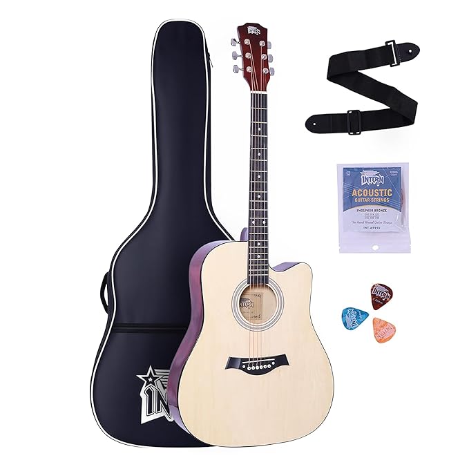 Intern 41 Inch Acoustic Guitar Set – Natural
