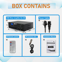 120W Compact Mixer Amplifier with USB/SD/FM/Bluetooth | EA-120