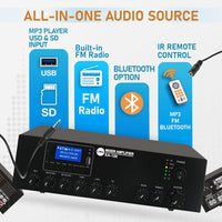 120W Compact Mixer Amplifier with USB/SD/FM/Bluetooth | EA-120