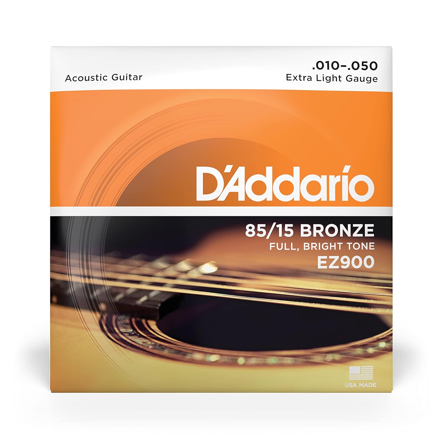 D'Addario EZ900 85/15 Bronze Acoustic Guitar Strings - Extra Light 10-50